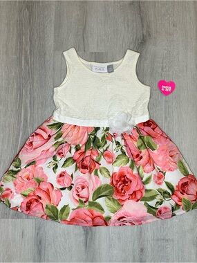 Kids dresses - 2 for $15 - The Children's Place Cream & Pink Floral Tank Dress